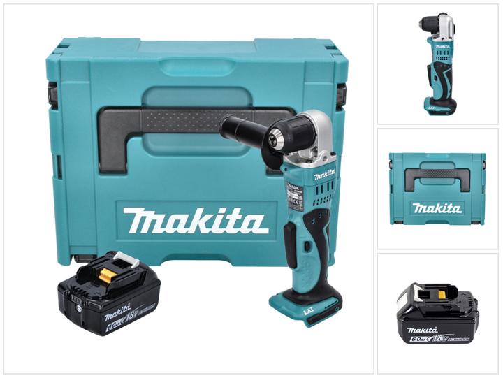 Actual product image Makita DDA 351 G1J Battery angle drill 18 V 13,5 Nm + 1x battery 6,0 Ah + Makpac - without charger (Rechargeable battery operated)