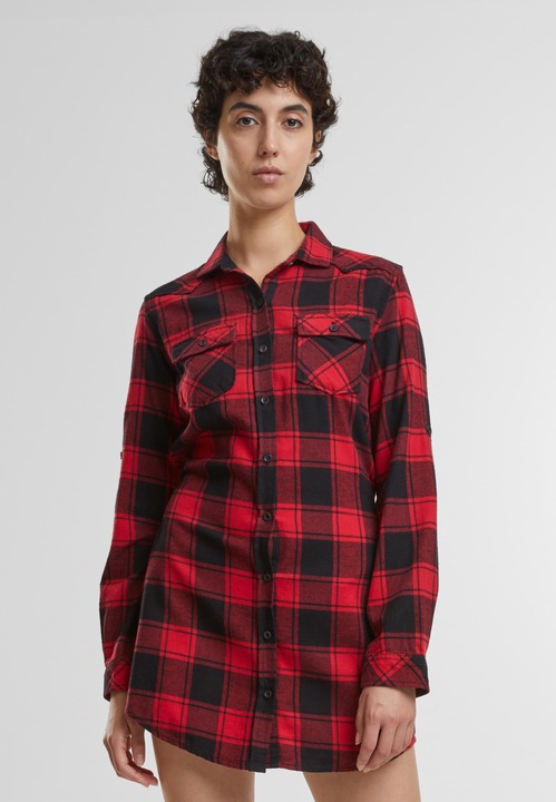 Produktbild Brandit Damen Lucy Langarm-Shirt Grösse M Farbe Rot/Schwarz (M)
