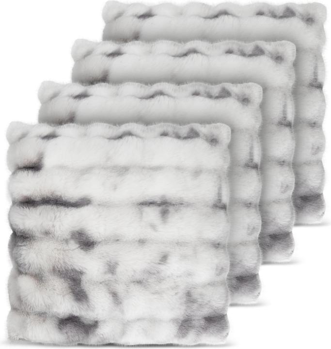 Aspero 4er Set Kissenbezüge aus Fellimität 60x60 cm Milan - 9863 (60 x 60 cm)