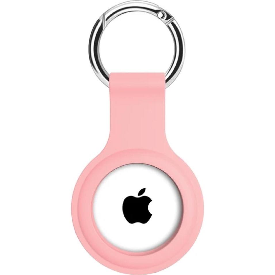 Screenguard Apple Airtag Liquid Silikon Case mit Schlüsselanhänger, Tracker Zubehör, Rosa