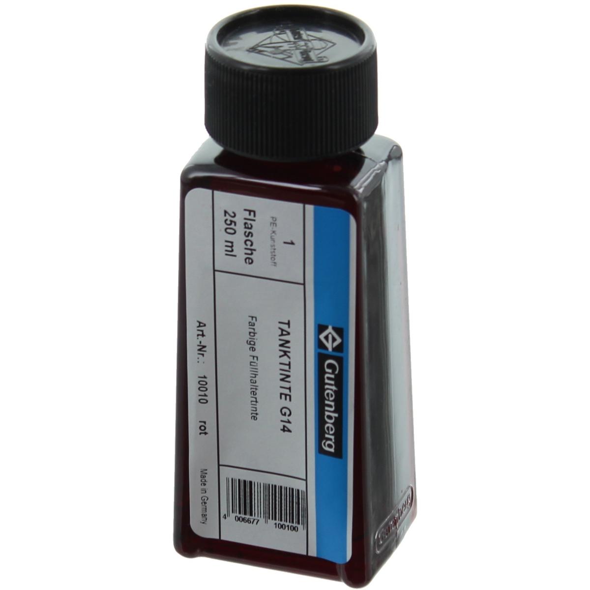 Gutenberg, Schreibstifte, Füllhaltertinte 250ml rot (Rot)