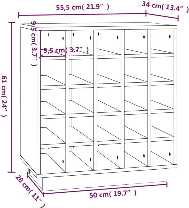 Image du produit vidaXL Jocasa (55,5 x 34 x 61 cm, 25 Fl.)