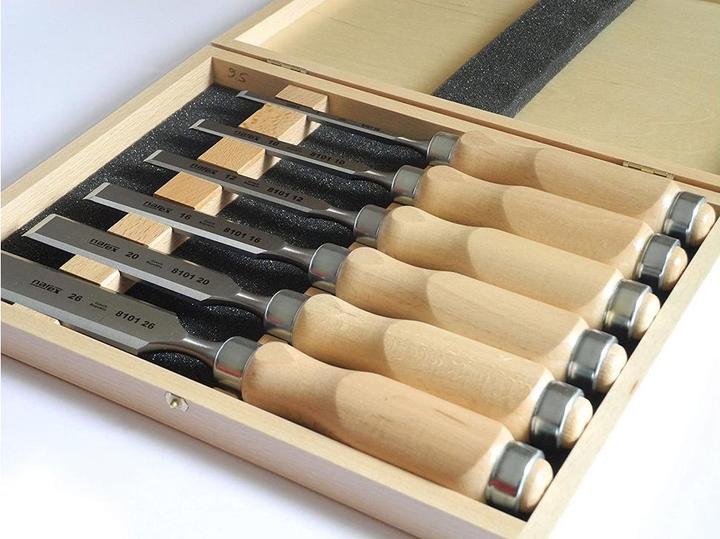 Actual product image Narex Chisel set with Wooden handles in Wooden case, 6 pieces (6 mm)