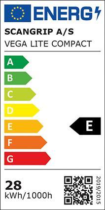 Energie-Label Scangrip LED arbejdslampe 4000 lumen - VEGA LITE COMPACT. 1 ekstra udtag t/tilsl. af ekstra vaerktøj (4000 lm)