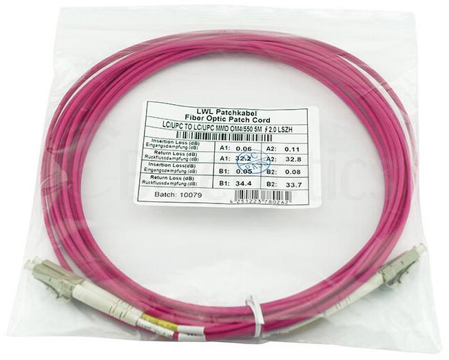 Actual product image BlueOptics EMC CBL-LC-OM4-30M compatible LC-LC OM4 patch cable 30 metres (20 m)