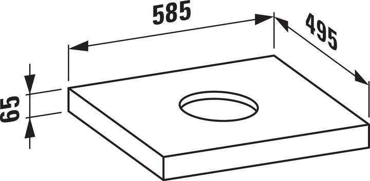 Immagine prodotto Laufen Piastra per lavabo Lani, unapertura al centro, 585x495x65 mm, H404641112