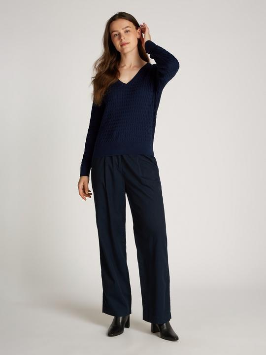 Image du produit Tommy Hilfiger Pull à col V manches longues en câblé fin (3XL)