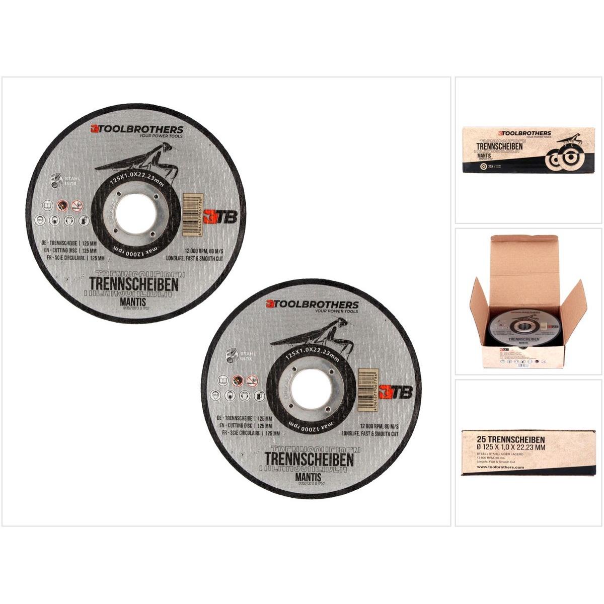 Thumbnail - Tool Brothers, Sägeblatt, Toolbrothers MANTIS Trennscheiben- Set in Profi Qualität 2 Packungen 50 Stück, 125 x 22,23 x 1...