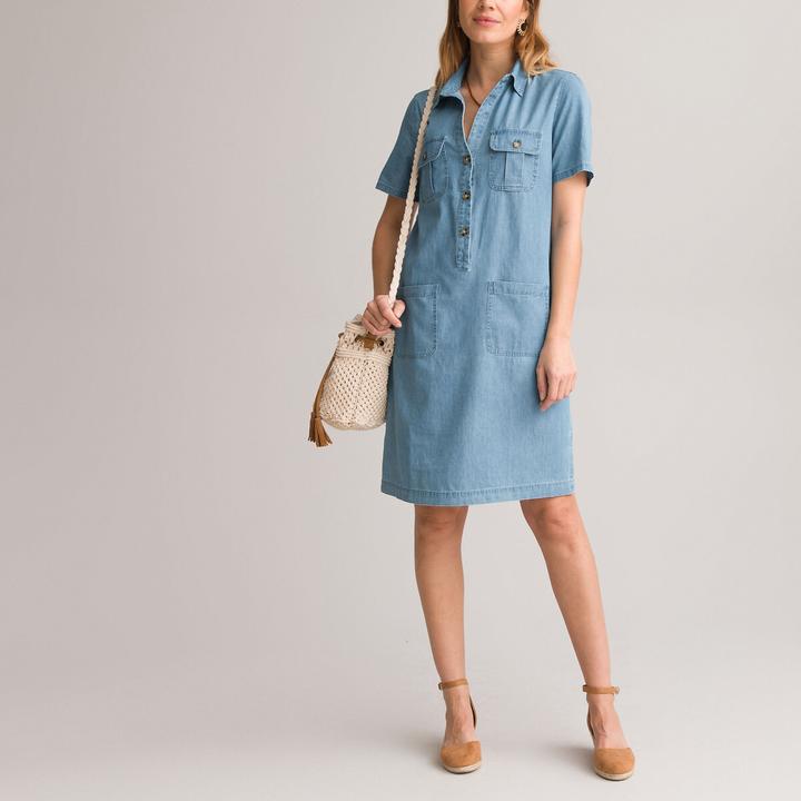 Image du produit Anne Weyburn Robe droite en jean à manches courtes (40)