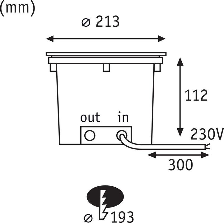 Actual product image Paulmann Outdoor 230V recessed floor luminaire Durea (1300 lm, IP67)