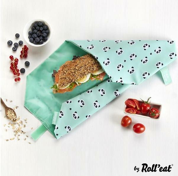 Produktbild Roll'Eat Lunchbeutel BocnRoll Animals Mint, Panda