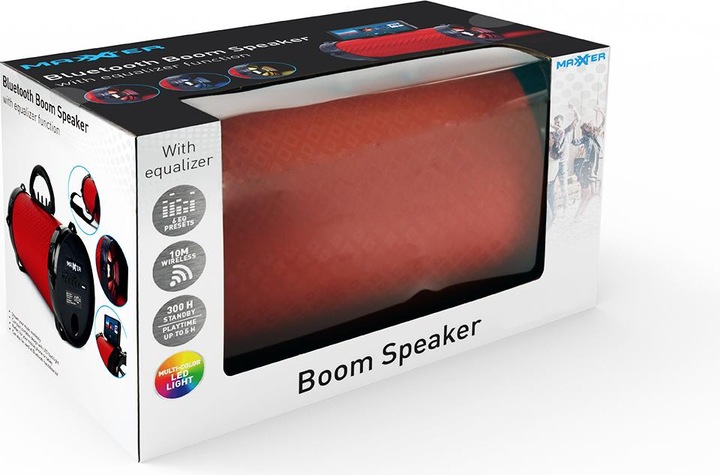 Image du produit Maxxter Haut-parleur Bluetooth /'Boom/' avec fonction d'égaliseur (6 h, Fonctionnement sur piles)