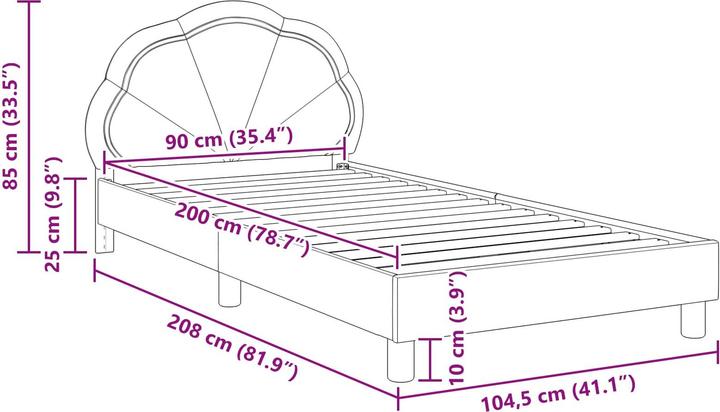 Image du produit vidaXL Moderner Bettrahmen (90 x 200 cm)