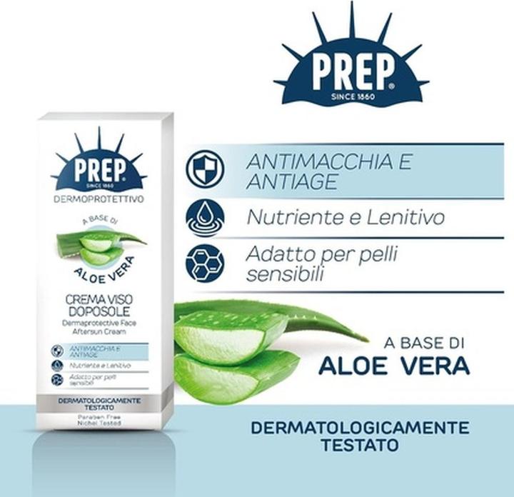 Immagine prodotto Prep Crema Viso Dopo Sole con Aloe Vera 50ml (50 ml, Crema doposole)
