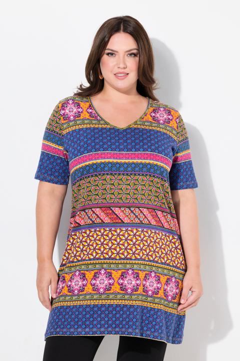 Produktbild Ulla Popken Longshirt, A-Linie, V-Ausschnitt, 3/4-Arm (60)