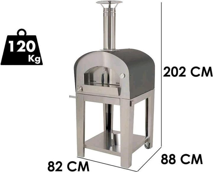 Immagine prodotto Seven Italy Stufa a gas da esterno Persefone con carrello antracite (Forno per pizza a gas)