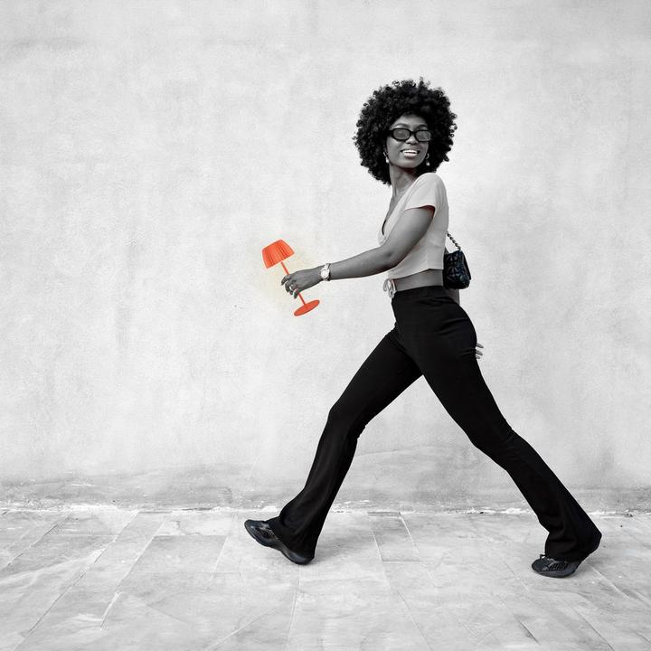 Produktbild Briloner Brilo unplugged RIFFLE Akku Mini Tischleuchte mit Lichtkante - Orange (150 lm)