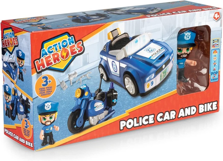 Productafbeelding Famosa Actiehelden - Politieauto's en -motorfietsen