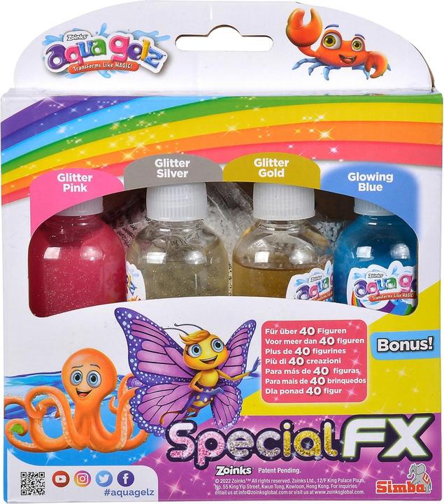 je 100ml, 4x Wasserzusatz, 1 Flasche GID Farbgel, 3 Flaschen Glitzer Farbgel