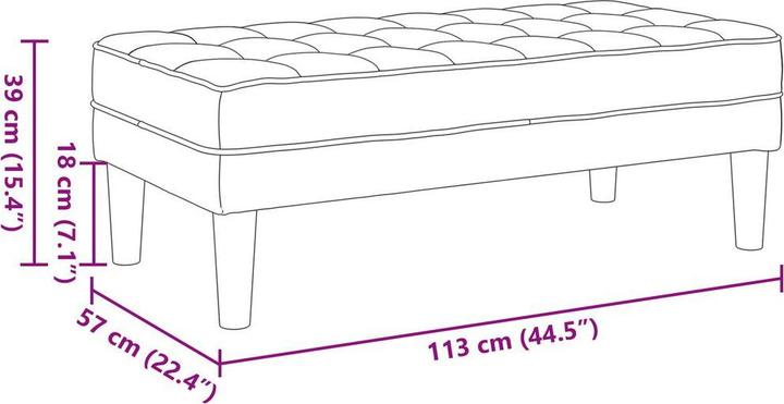 Image du produit vidaXL Samt Ottoman (57 cm)