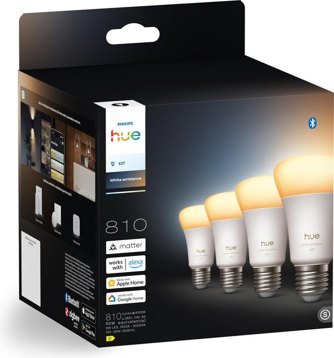 Image du produit Philips Hue Hue A60 (E27, 810 lm, 4x)