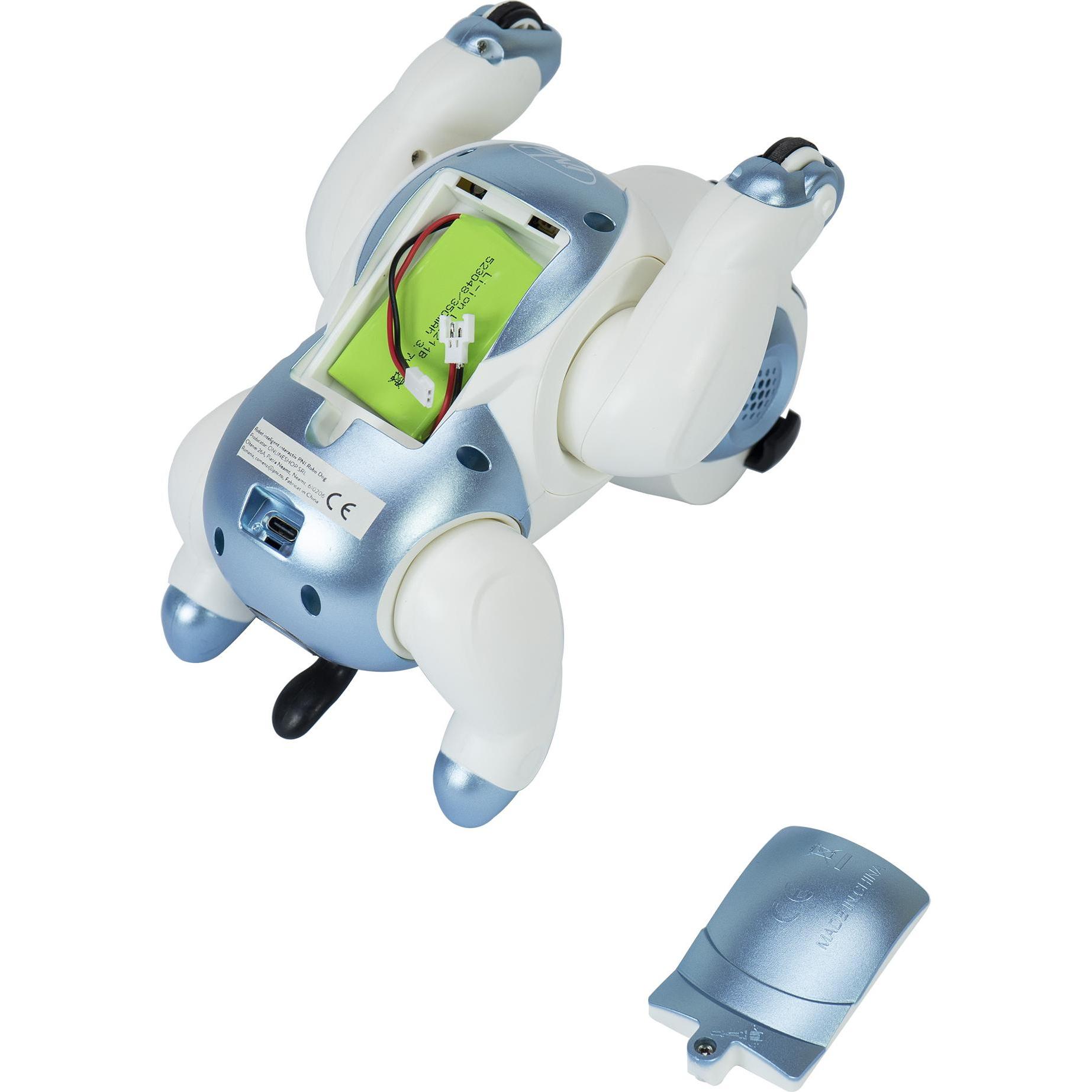 Thumbnail - PNI Interaktiver intelligenter Roboter Robo Dog, Sprachsteuerung, Touch-Tasten, weiss-blau, inklusive, Robotik Kit, Blau...