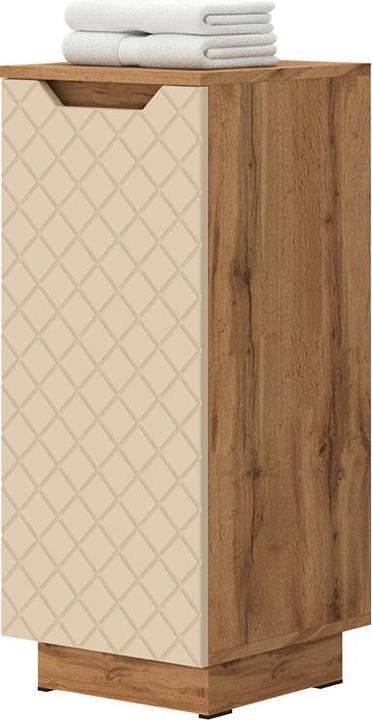 Vichy Midischrank Lotta, Eiche/Kaschmir mit Kachelstruktur, 33.4 x 81.9 cm (35 x 35 x 81.90 cm)