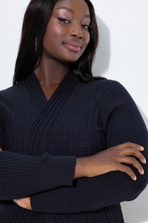 Produktbild Ulla Popken Plissee-Strickjacke, A-Linie, Schalkragen, Langarm (54, 56)
