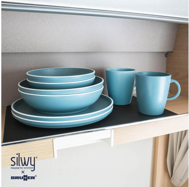 Actual product image Silwy Magnet-Kunststoff-Geschirrset Dolomit Blue