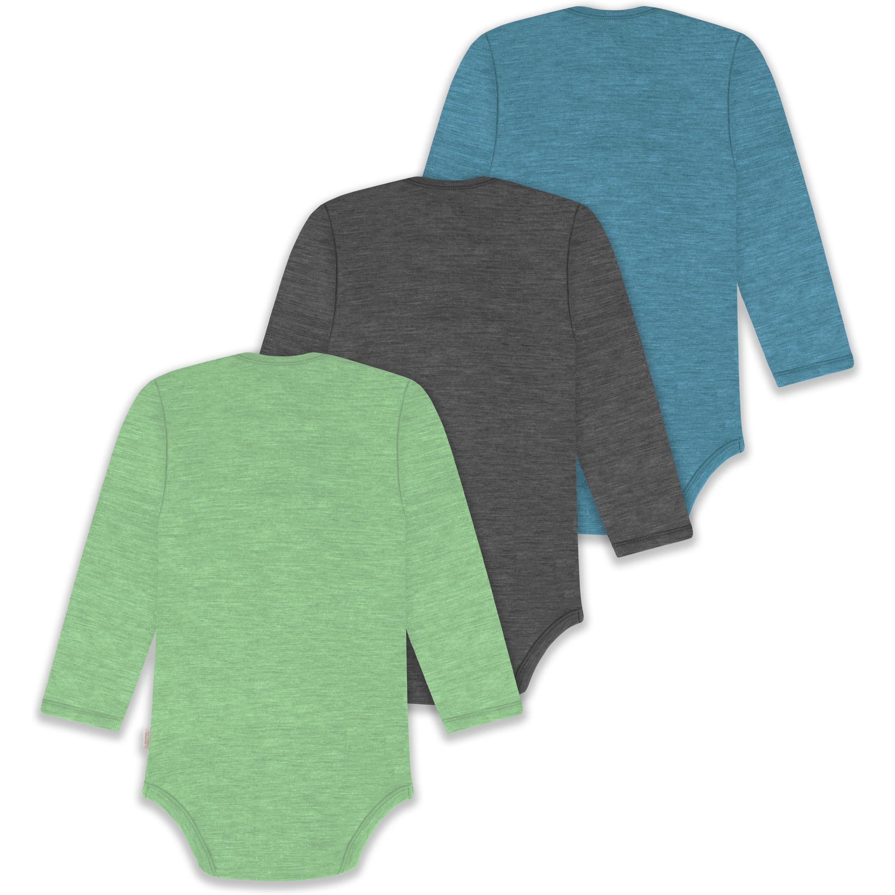 Thumbnail - Normani, Herren, Body, 3er Pack Baby Merino Body Langarm „Auckland" - 9383, Blau, (86)