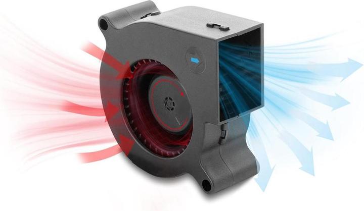 Produktbild Delock Radiallüfter / Lüftergebläse 12 V DC 60 x 60 x 25 mm mit 3-Pin Lüfteranschluss, schwarz (60 mm)