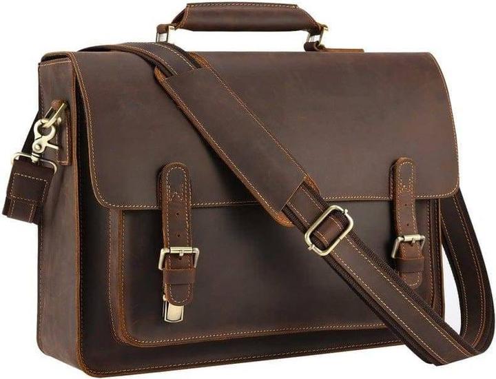 Produktbild Only-Bags.Store Leder Kameratasche, Kamera Satchel Tasche, Vintage Schulter Kameratasche, Echtleder Satteltasche (Kamera Schultertasche)