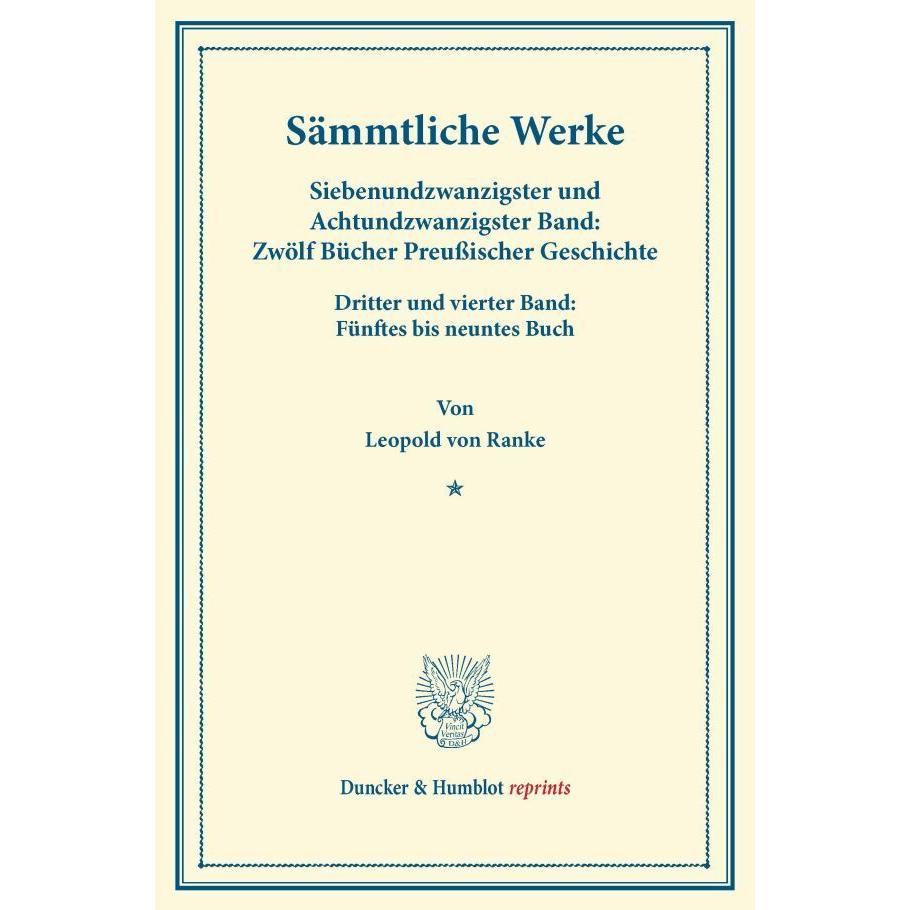Sämmtliche Werke., Fachbücher von Leopold von Ranke