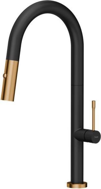 Q Company Kitchen faucet Quadron Felicity T Line SteelQ standing carbon with copper finish (84818011)