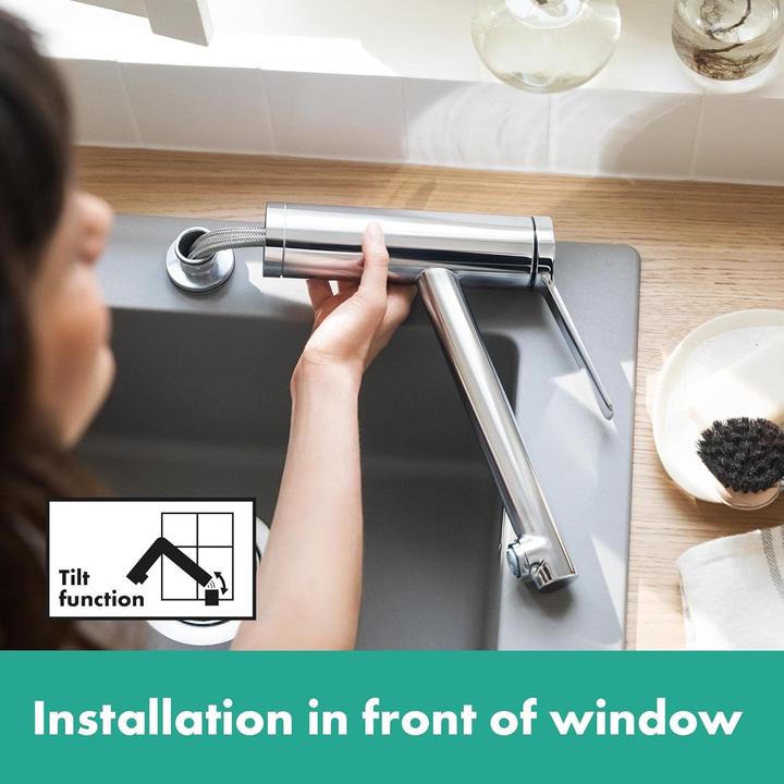 Immagine prodotto hansgrohe HG miscelatore monocomando per lavello Zesis M33 160, montaggio frontale a finestra, 1 getto cromato