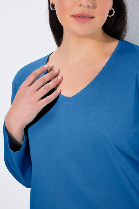 Produktbild Ulla Popken Shirt, V-Ausschnitt, Relaxed, Langarm (62)