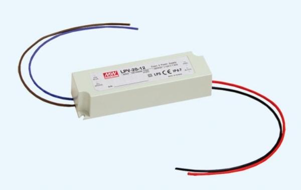 Produktbild MeanWell MEAN WELL LPV-20-12, 20 W, 90 - 264 V, 20 W, 47 - 63 Hz, 1.67 A, White
