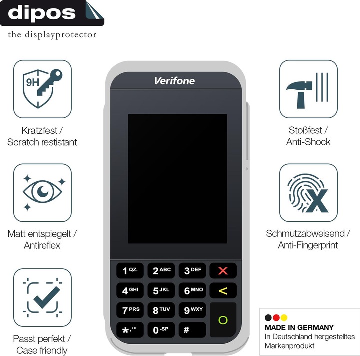 Actual product image Dipos Anti-Shock Screen Protector Matte (1 Piece, Verifone e285)
