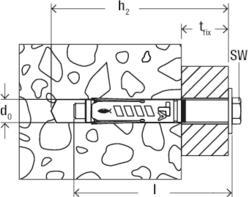 Actual product image Fischer FIS 090268 Heavy-duty anchor TA M8 T/25 S (50 pcs.)