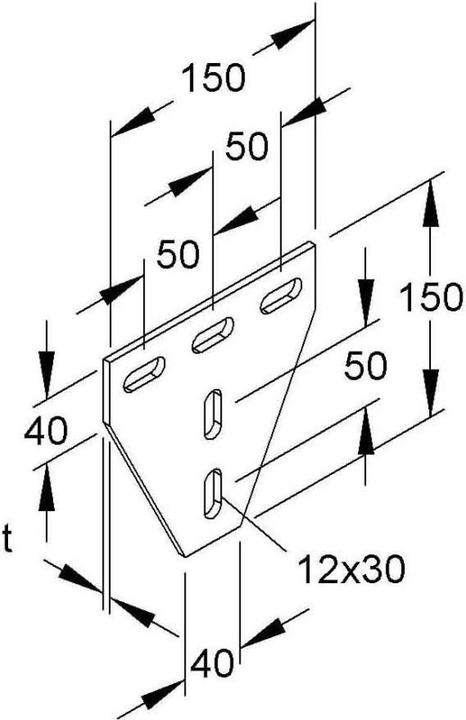 Actual product image Niedax NIE KNT 50/50 cross connector 90Â° for connecting profile U 50 to U 50