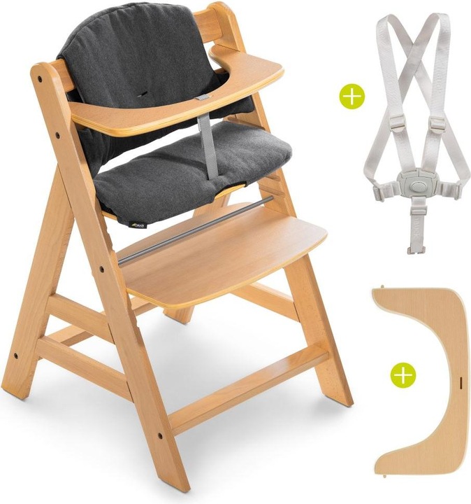 Produktbild Hauck Hochstühle Hochstuhl Alpha Plus Natur - im Sparset inkl. (Hochstuhl Sitzerhöhung)