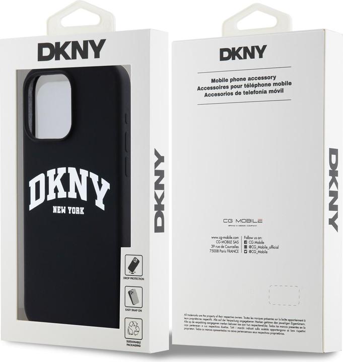 Actual product image DKNY DKHMP15XSNYACH iPhone 15 Pro Max 6.7" czarny/black hardcase Liquid Silicone White Printed Logo (Apple iPhone 15 Pro Max)
