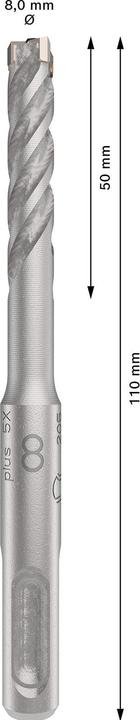 Immagine prodotto Bosch Zubehör Punta per martello PRO SDS plus-5X, 8 x 50 x 110 mm (8 mm)
