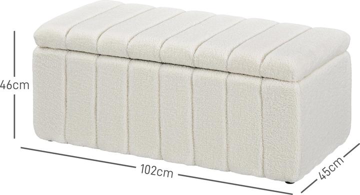 Image du produit Homcom Sitztruhe Polyester, Eukalyptusholz Cremeweiss (45 cm)