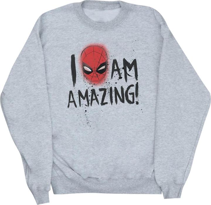 Actual product image Womens/Ladies Spider-Man I Am Amazing Sweatshirt (XXL)