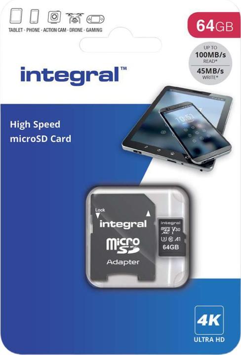 Actual product image INMSDX64G-100V30 (64 GB, microSDXC, U3, UHS-I)