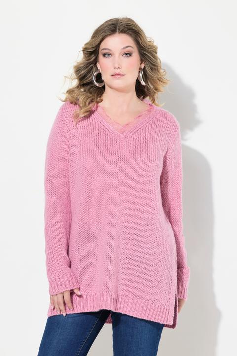 Produktbild Miamoda Pullover, Classic Fit, Grobstrick, Ausschnitt mit Spitze (56)