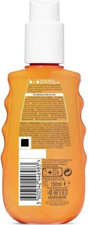 Actual product image Garnier NIÑOS spray protector eco-diseñado SPF50+ 150 ml (Sun spray, Suntan cream, SPF 50+, 150 ml)