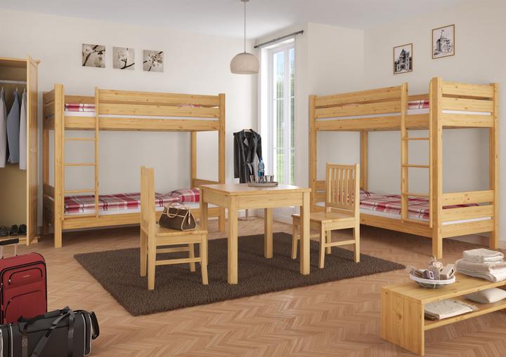 Produktbild Erst-Holz Etagenbett für Erwachsene 90x200 Kiefer-Stockbett Nische 100 Rollroste Matratzen 60.16-09M (90 x 200 cm)