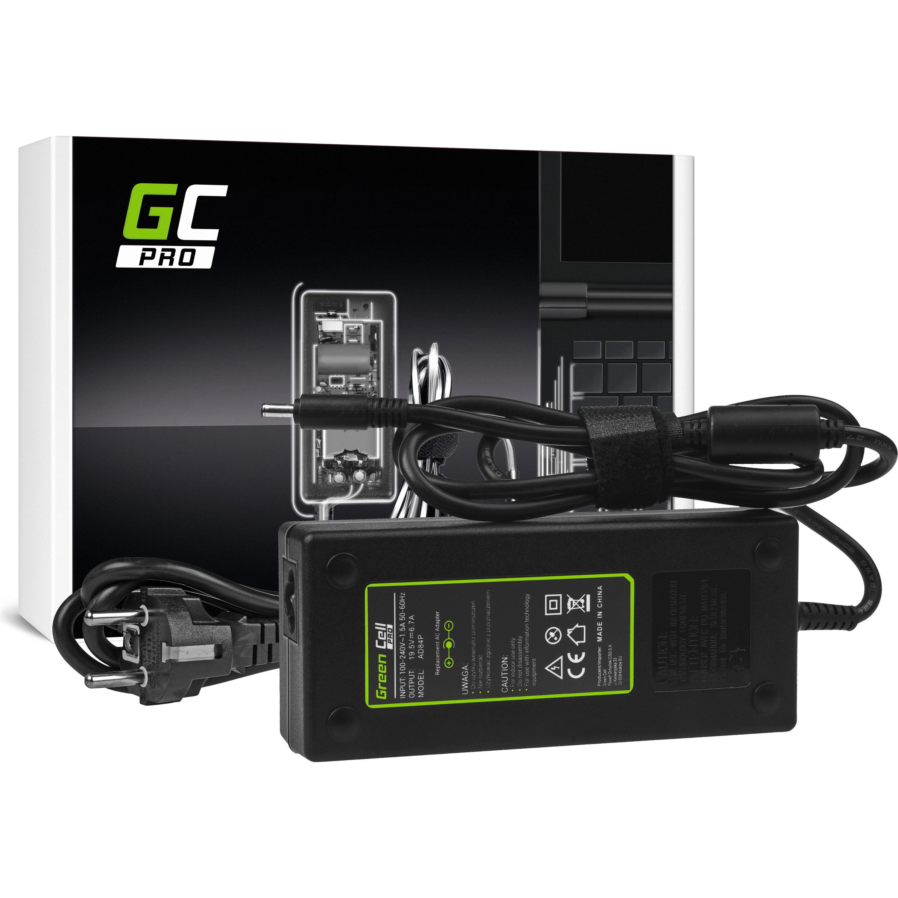 GreenCell PRO Laptop Charger for Dell XPS 15 Precision 15 - 19.5V - 6.7A - 130W (130 W), Notebook Netzteil, Schwarz